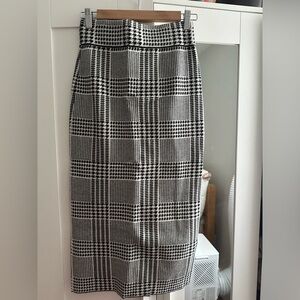 Zara Monochrome Checkered Pencil Skirt